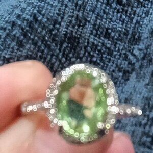 Green silver ring